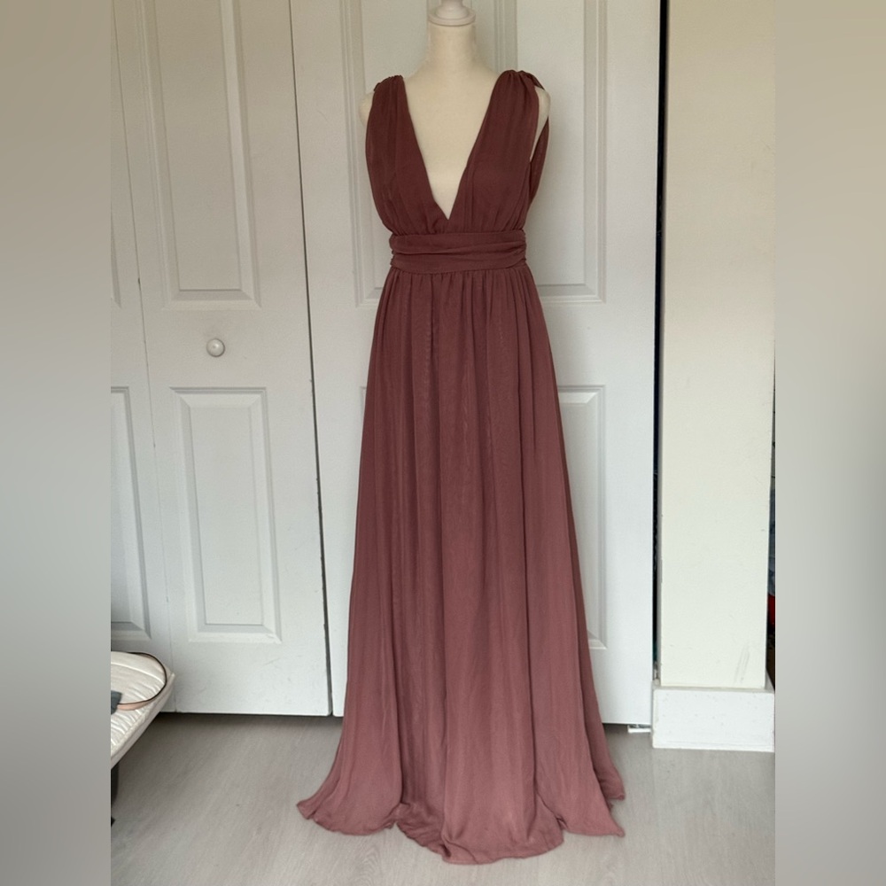 Windsor Dusty Rose V-Neck Maxi Dress